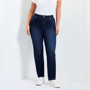 Avenue Denim Straight Leg Dark Wash Jeans Plus Size 28 Average